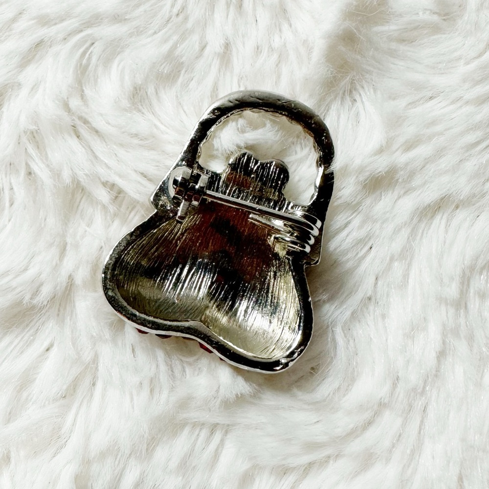 Rhinestone American Flag Purse Pin - Picture 2 of 2